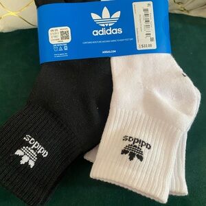 Adidas Women's Black and White Athletic Socks